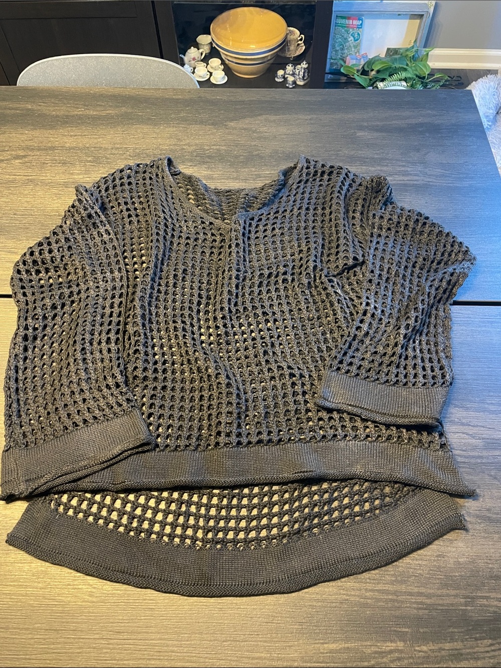 Women's Open-Knit Lightweight Sweater - Black